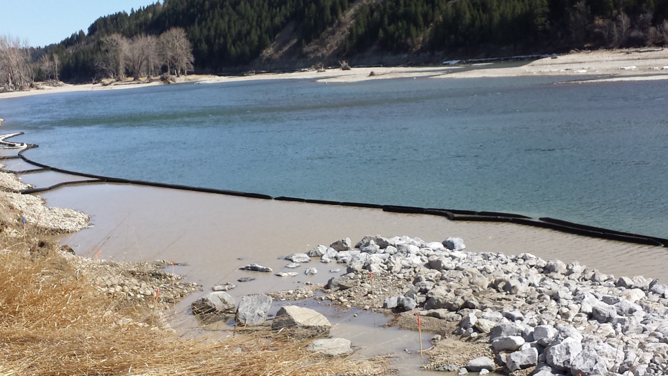 River Environmental construction #1 Silt curtain During (RAP) Restricted Access Period for fish protection
